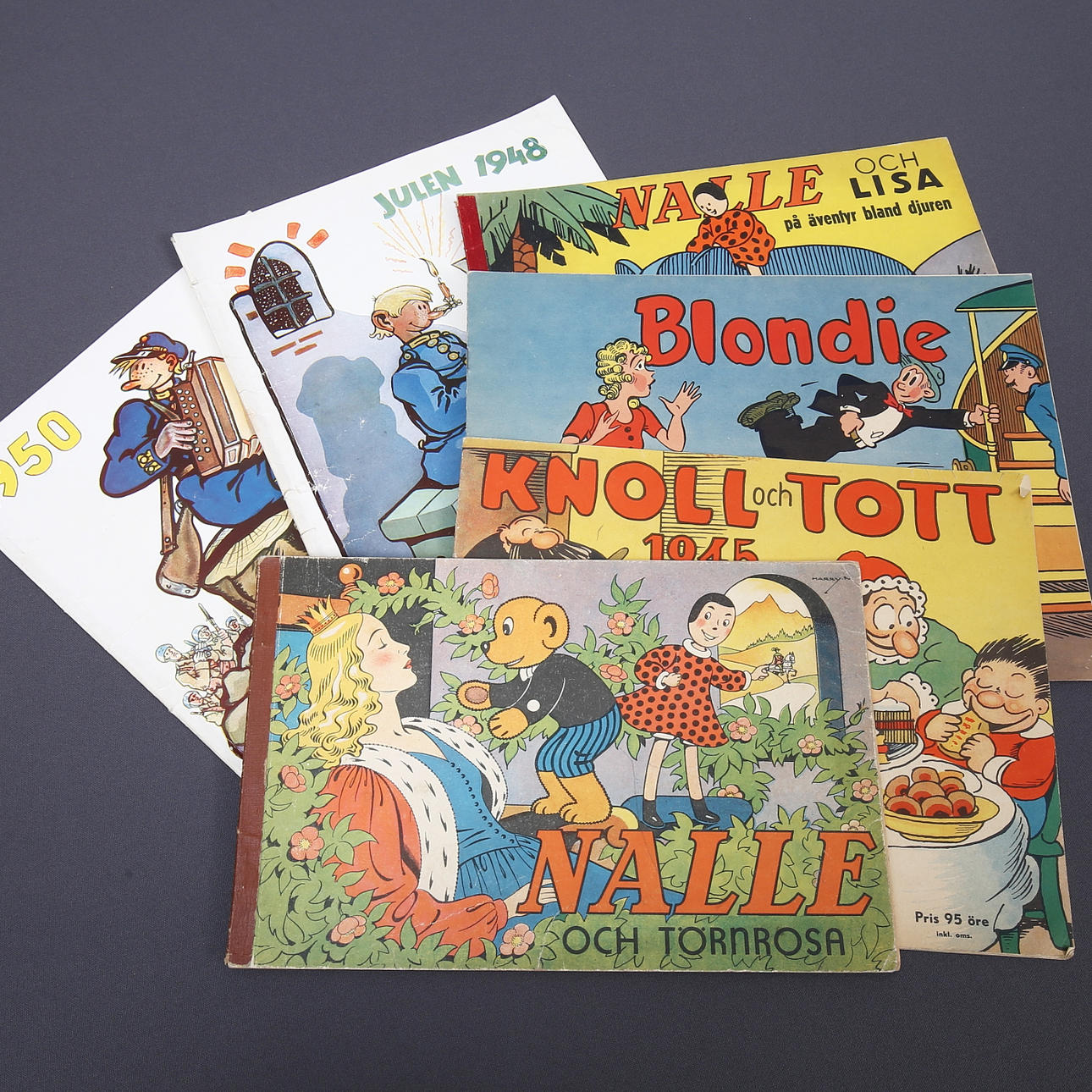 SWEDISH comic books from about 1950, 6 pcs.