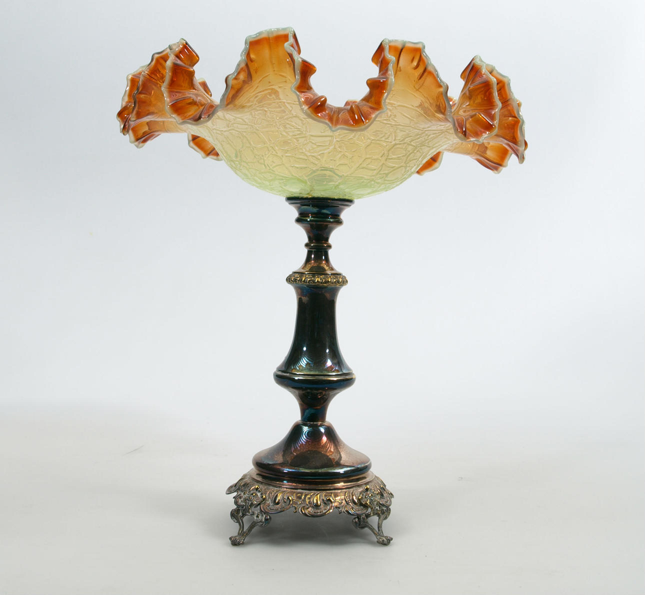 VISITKORTSSKÅL, nysilver och glas, 1800-1900-tal.