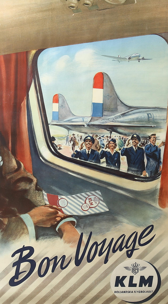 AFFISCH, Bon Voyage KLM.