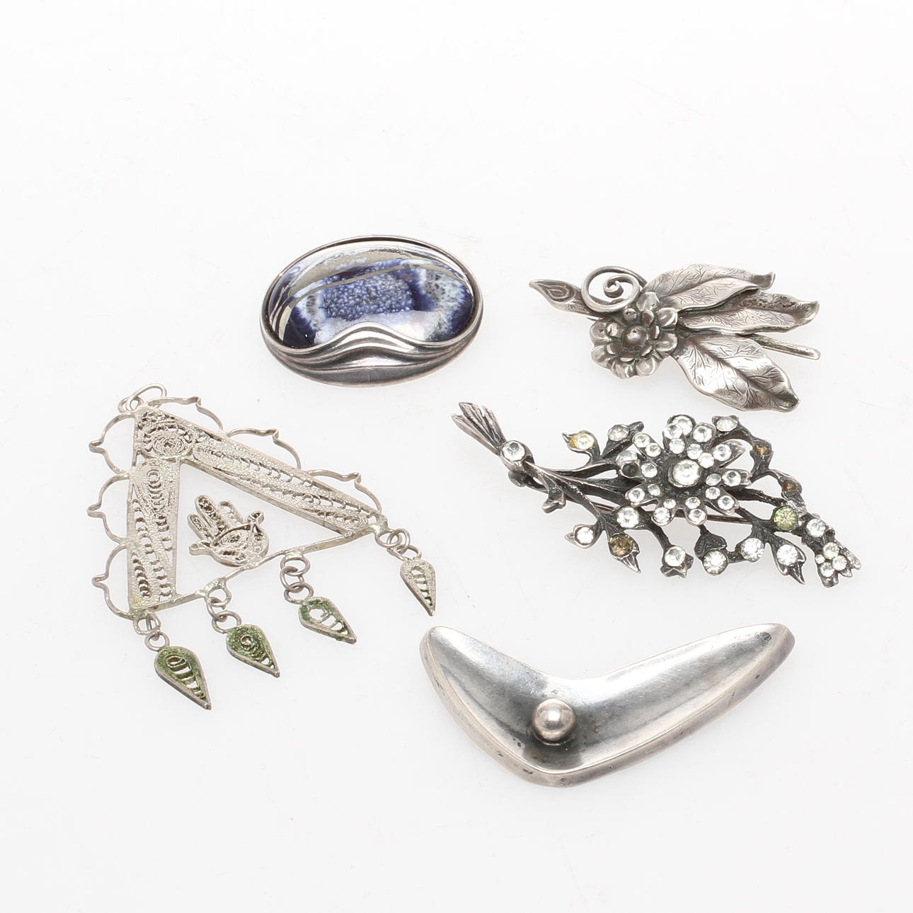 SMYCKEN, 5 delar, silver, 1900-tal.