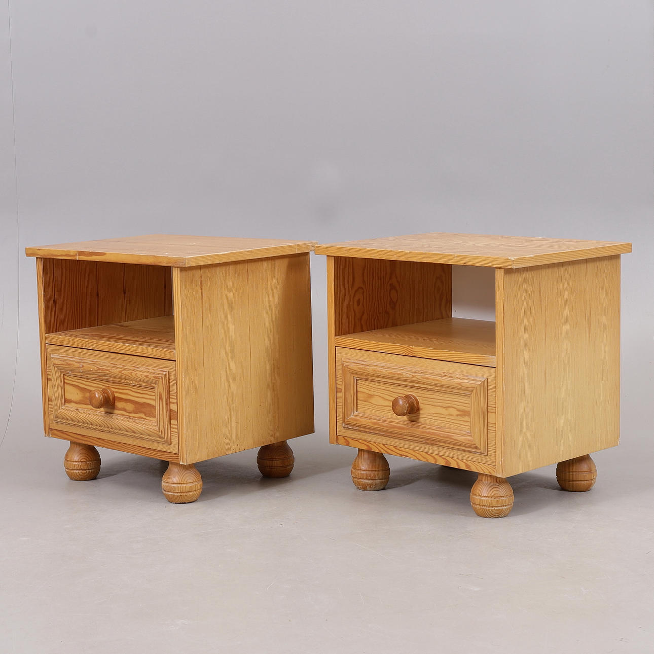BEDSIDE TABLES, a pair, 1970s.