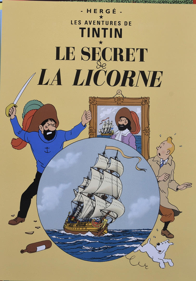 TINTIN, affisch, Offsettryck.