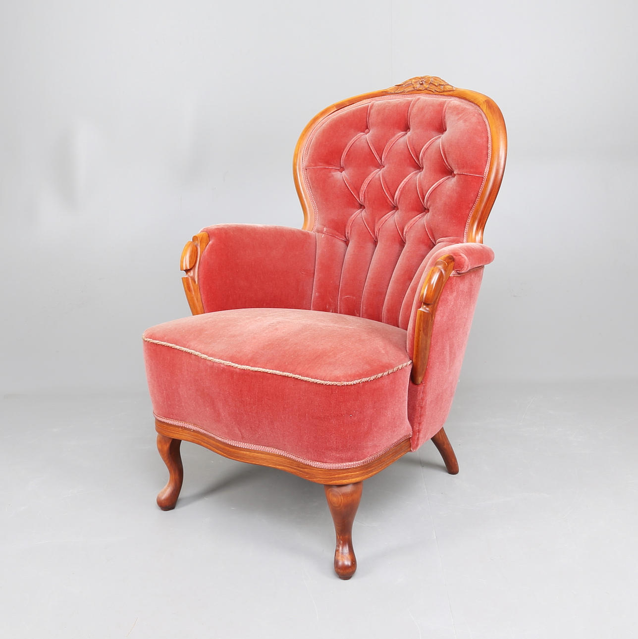 EMMAFÅTÖLJ, rokokostil, 1950/60-tal.