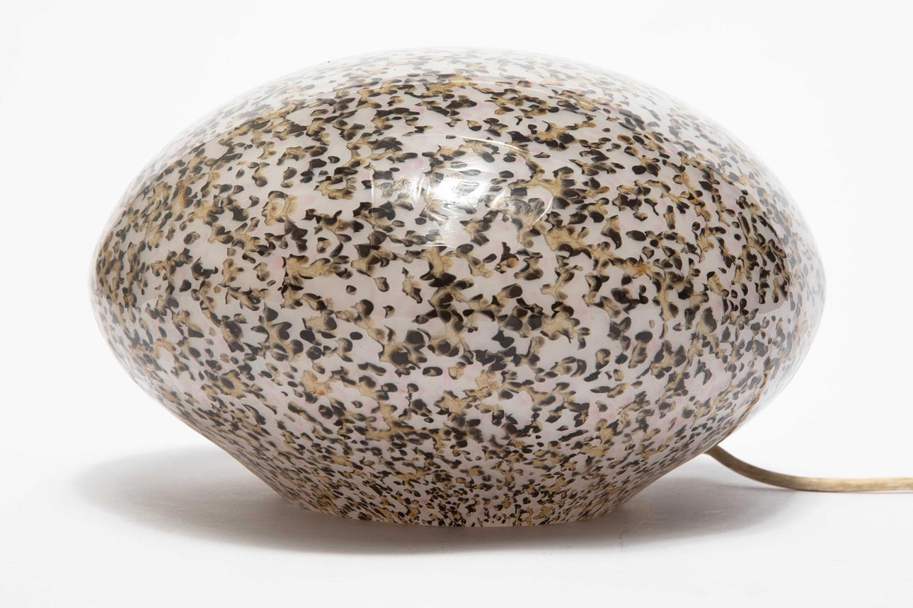 Murano Glas Tischleuchte in Steinoptik (30-163).