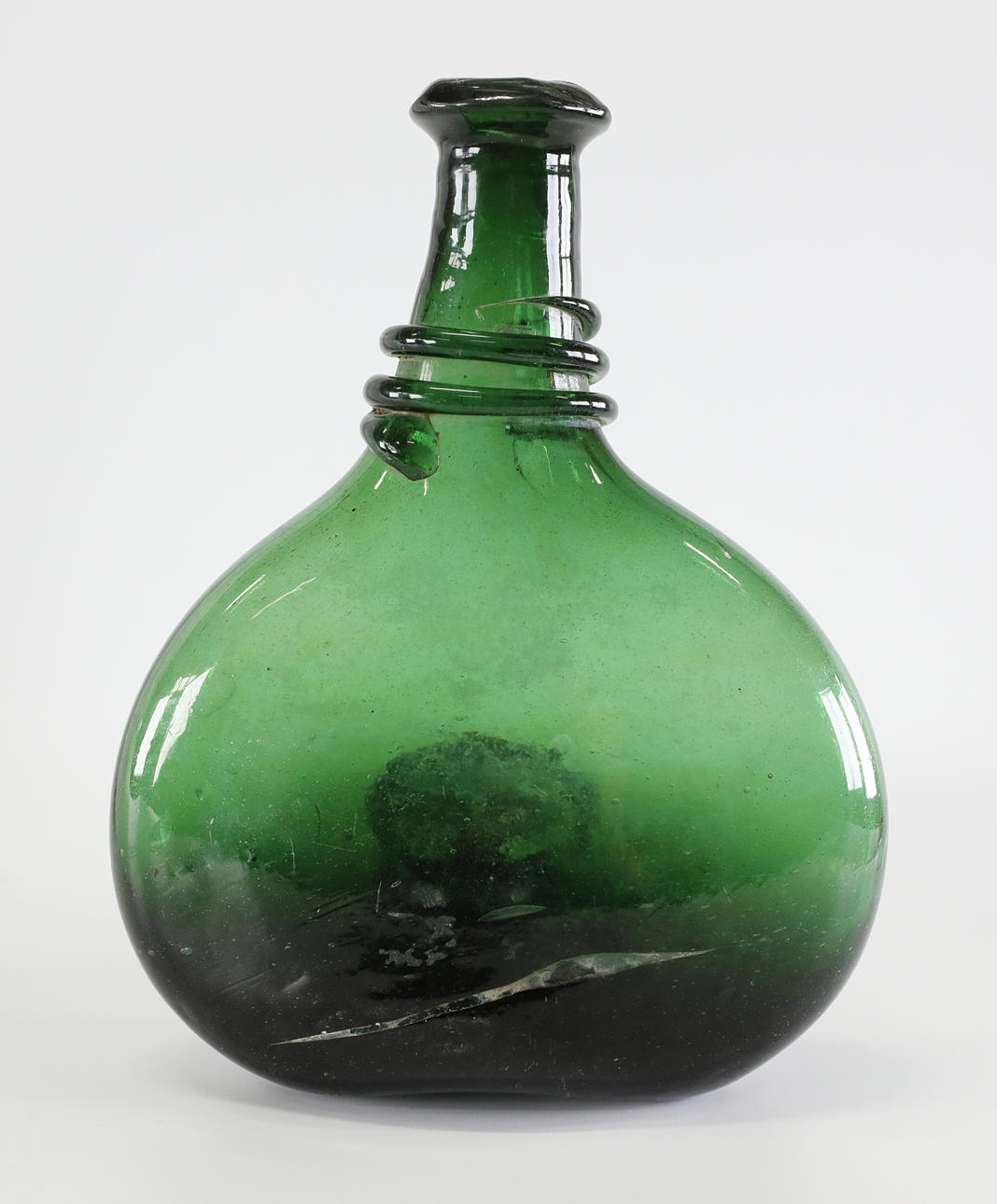 FLASCHE, Glas, 18. Jahrhundert.