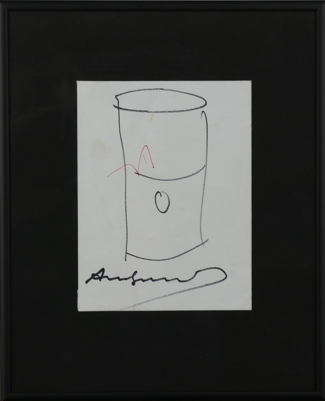 ANDY WARHOL. "Campbells Soup". Tuschteckning. Signerad Andy Warhol.