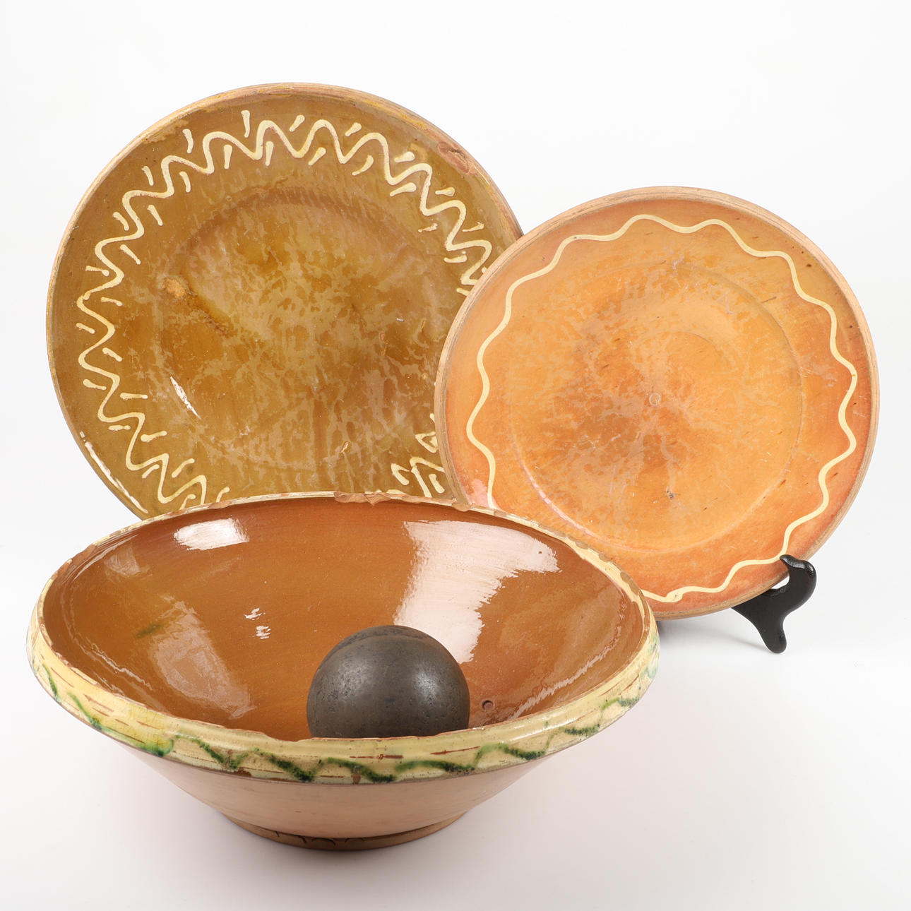 LERSKÅL, 2 LERPLADER OG SENNEPSKUGL.