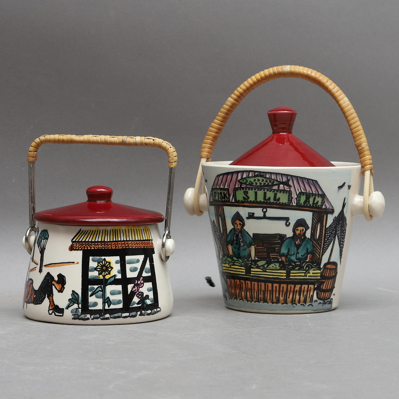 PORSLINSBURKAR, 2 st. med lock, Deco, Helsingborg, design Wide.