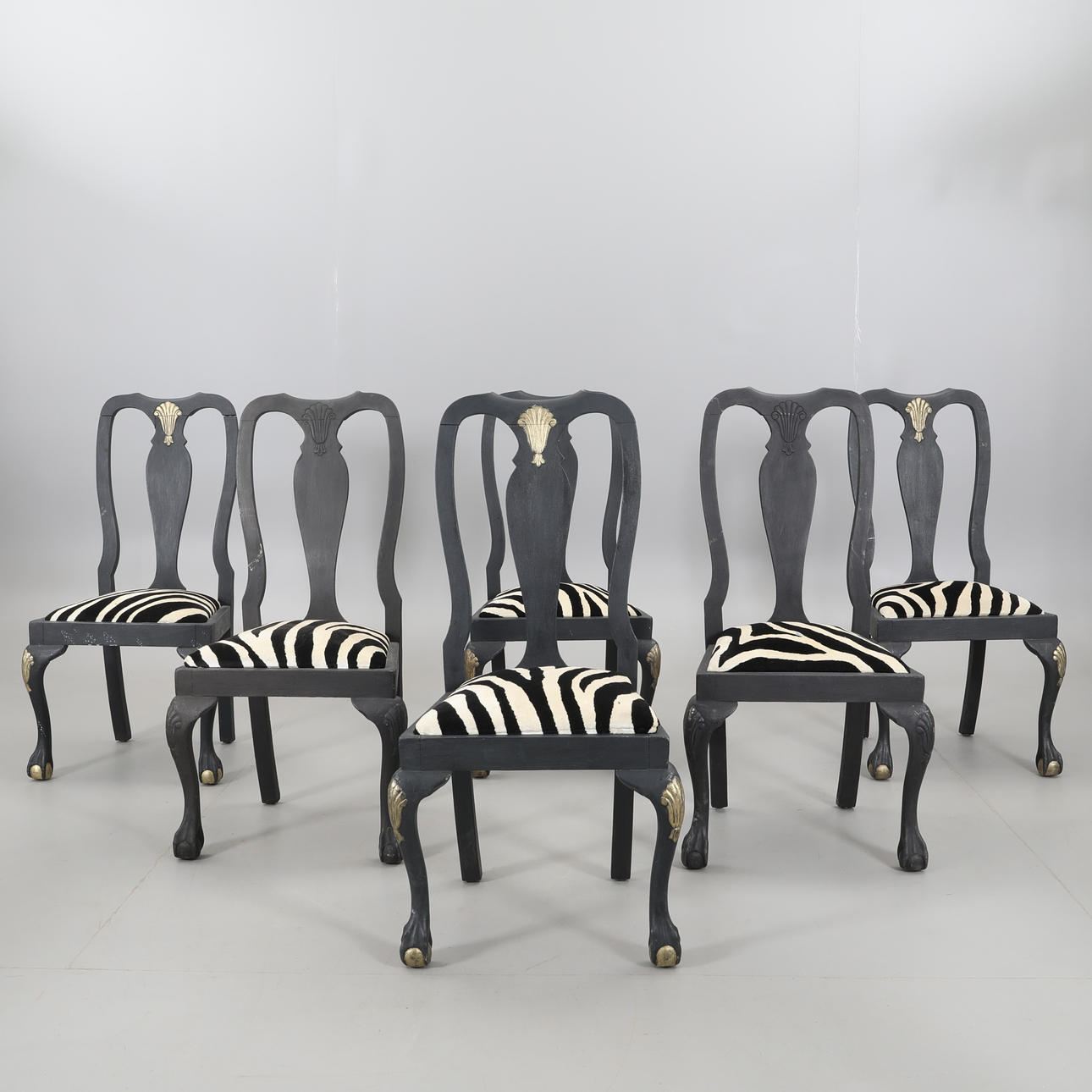 STOLAR, 6 st, bondrokoko-stil, svarta.