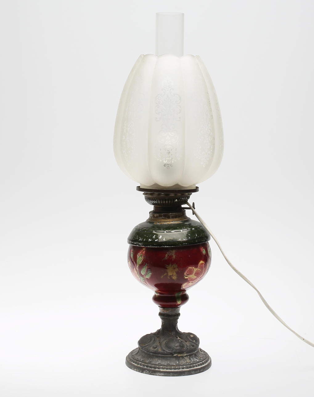 BORDSFOTOGENLAMPA, Majolika, 1880-tal.