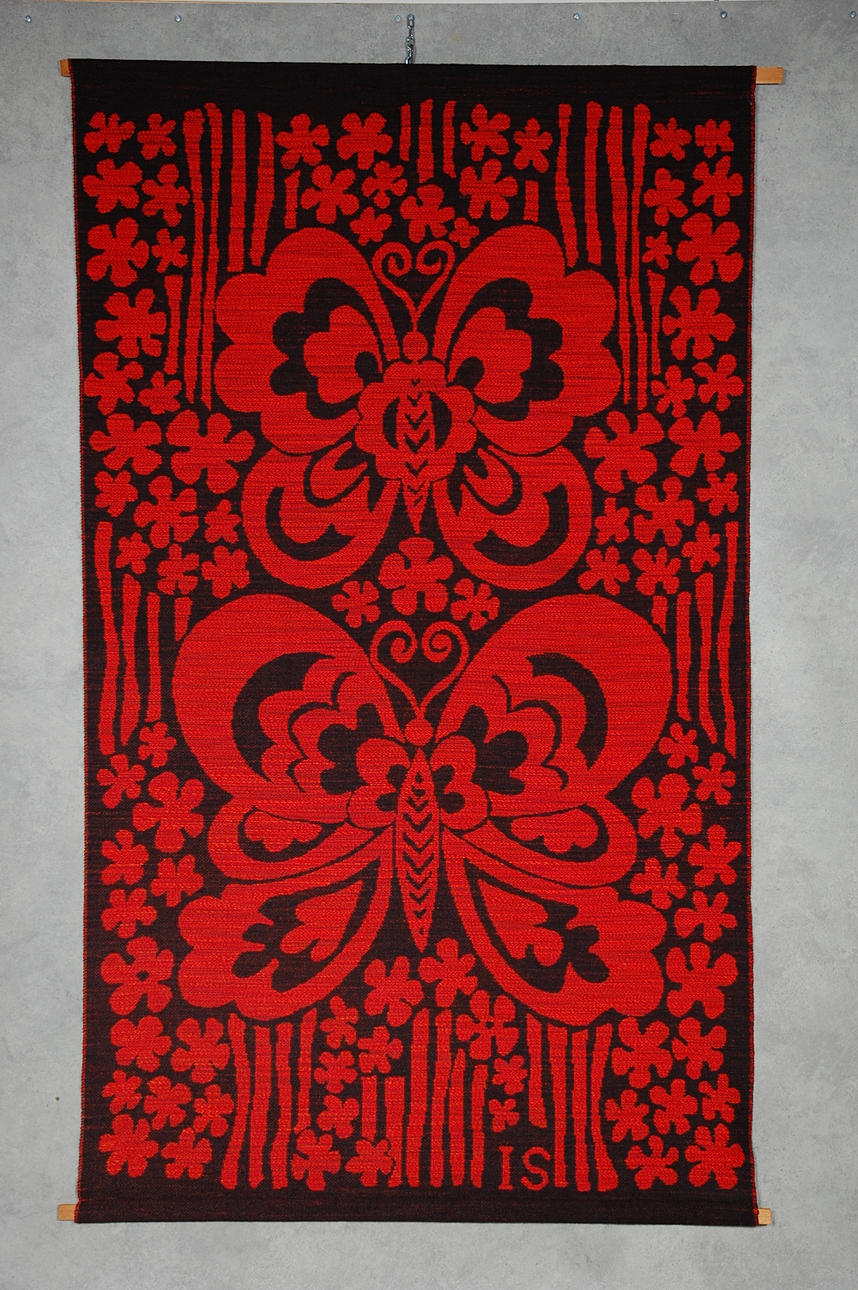 INGEGÄRD SILOW. väggbonad, signerad IS, 1960-70-tal, 220 x 130 cm.