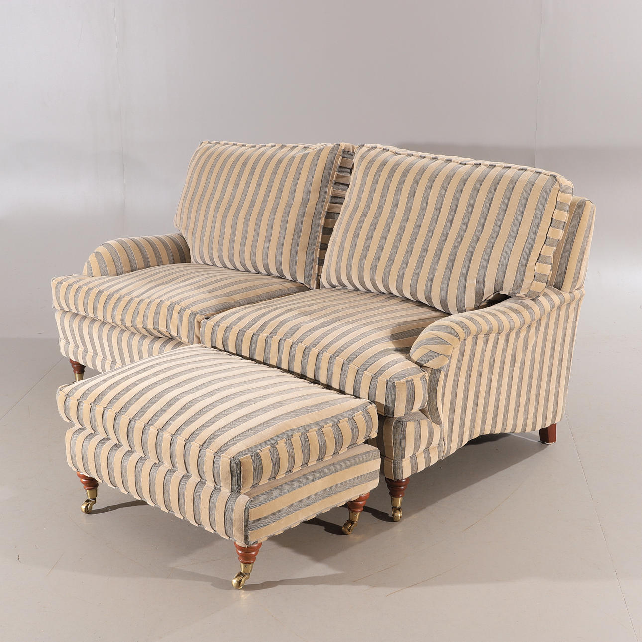 SOFA AND Stool, 2-seater, Howard model.