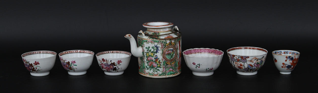 PARTI PORSLIN, 7 st, Kina, bl a 1700-tal.