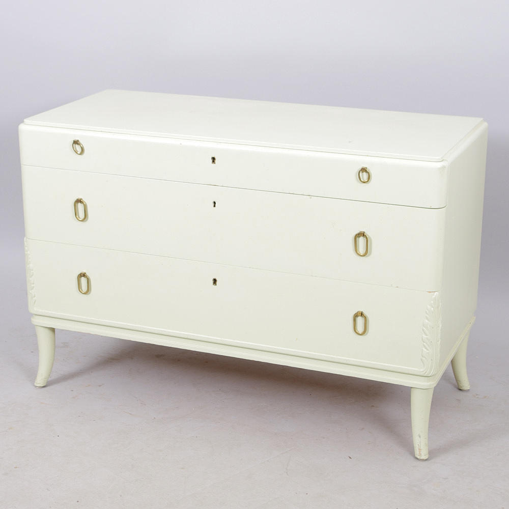 BYRÅ, 3-lådig, Bodafors, målad fur, 1930/1940-tal.