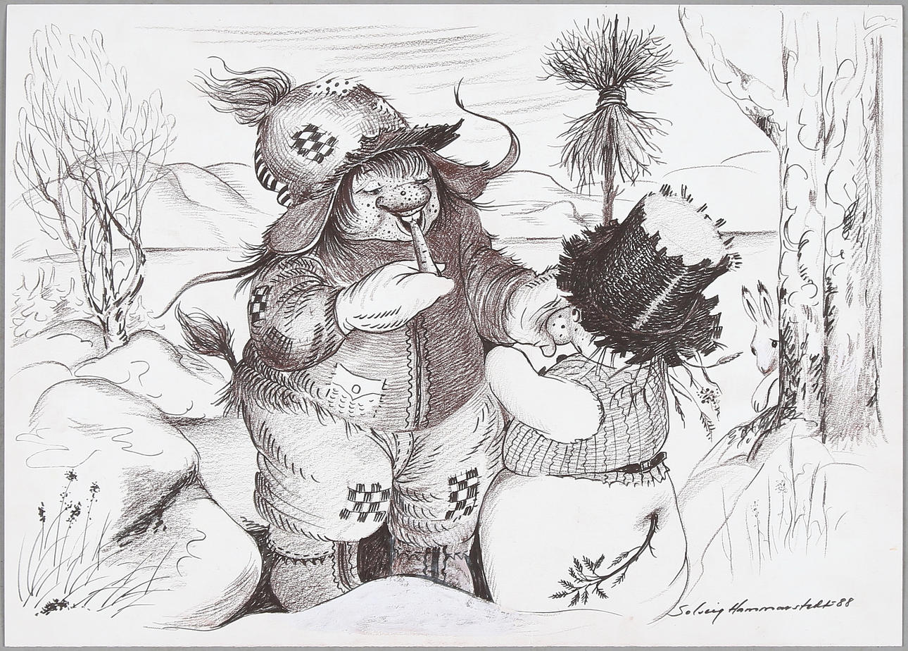 SOLVEIG HAMMARSTEDT. Blandteknik, blad, signerad och daterad -88.