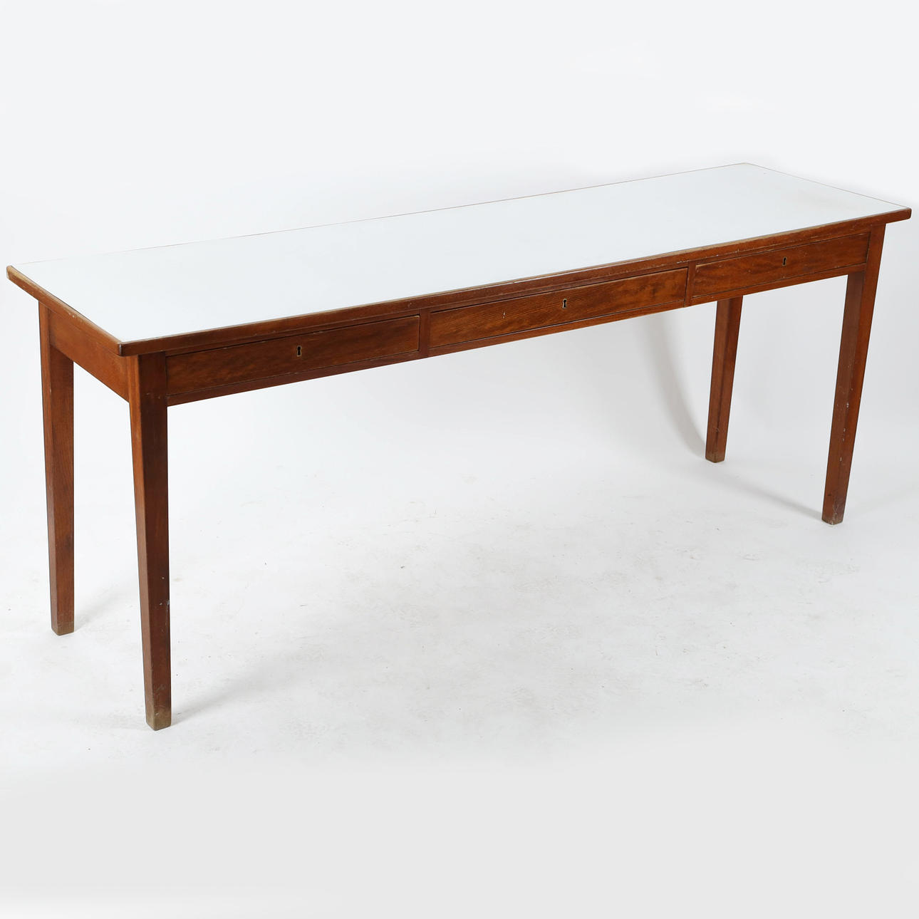 COFFEE TABLE, Perstop top, three drawers, mid 20th century.