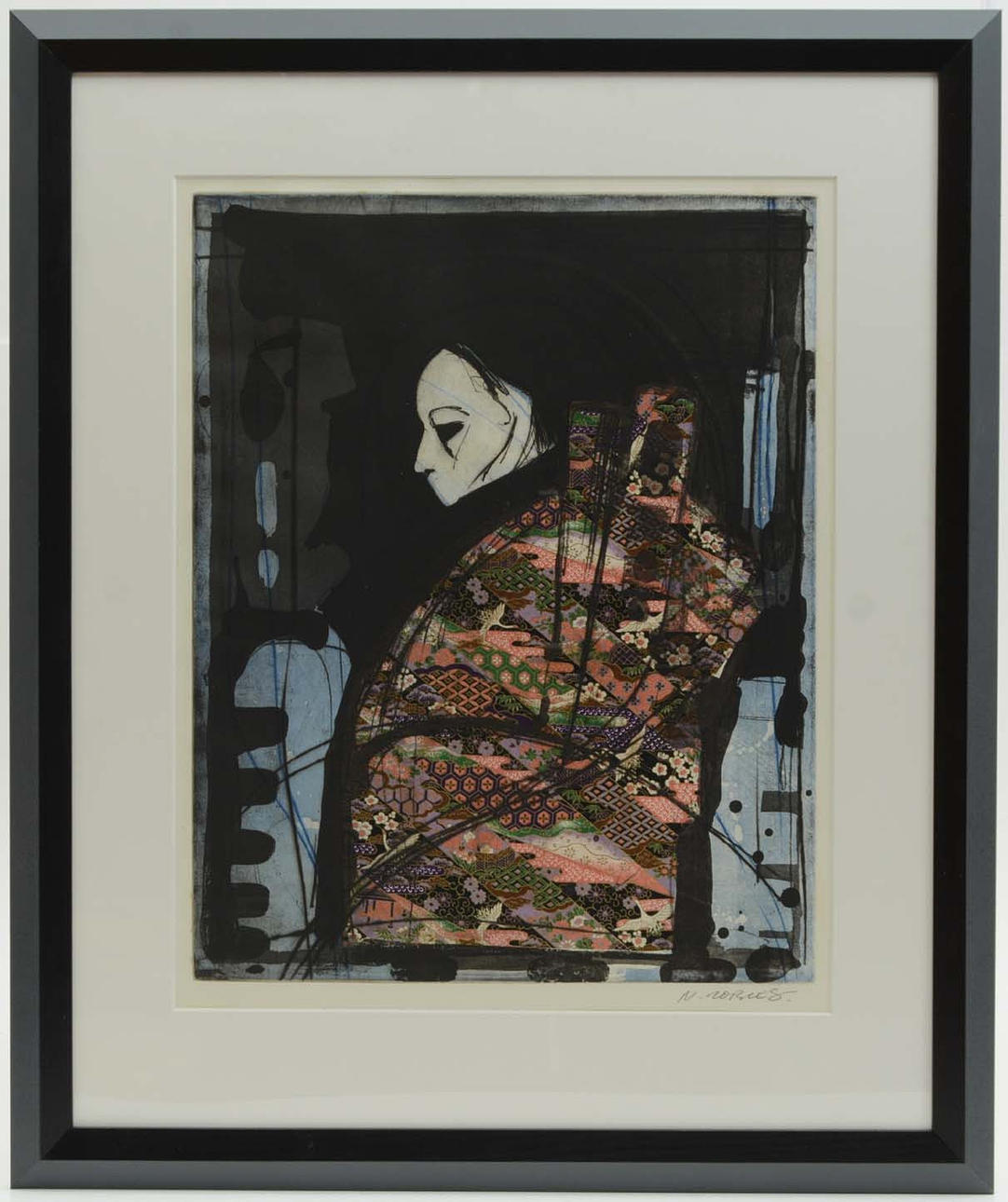 OIDENTIFIERAD KONSTNÄR. Japanese model. Lithograph.