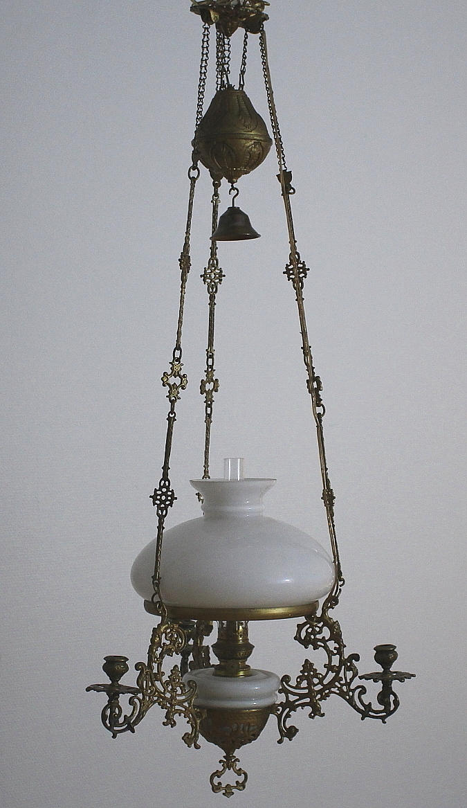 HÄNGFOTOGENLAMPA, 3-armad med 3 ljushållare.