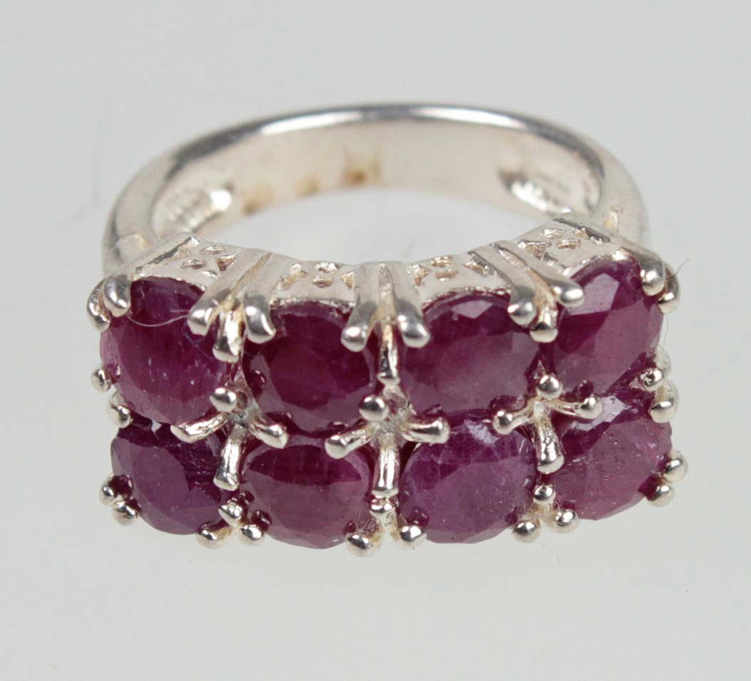 SILVERRING MED RUBINER, silver925.