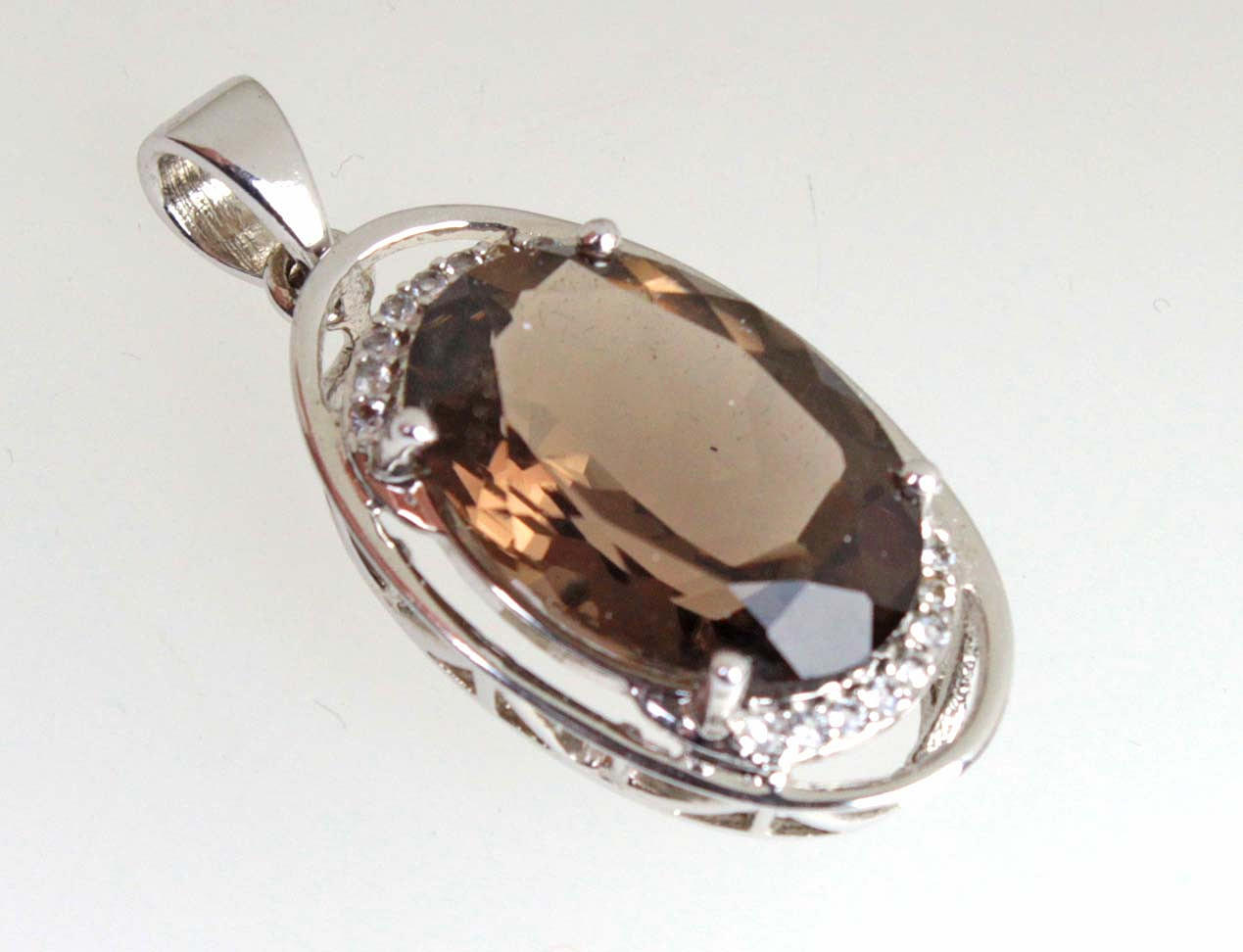 COLGANTE TOPACIO AHUMADO PLATA 925.