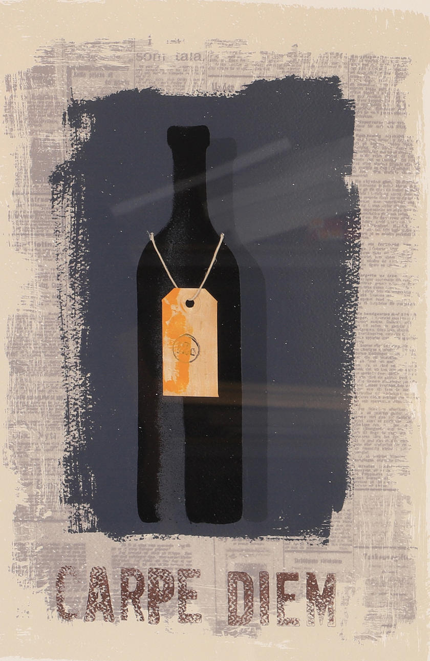 THOMAS MÜLLER. "Carpe diem", Farblithographie, signiert Th. Müller.