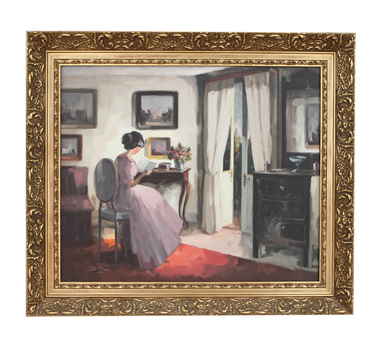 BENTE BERG. OLJA PÅ DUK, signerad.