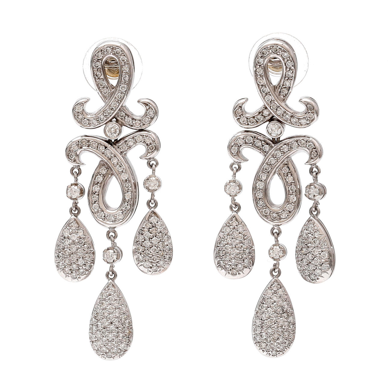 Diamonds long earrings.