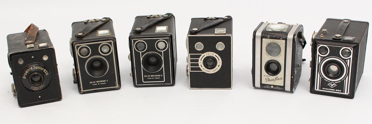 KAMERAPAKET, lådkameror, 6 stycken.