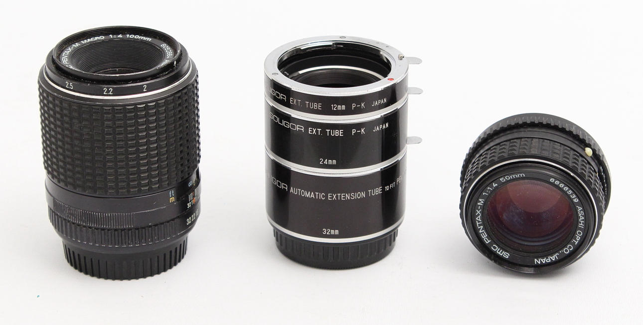 OBJEKTIV, två stycken, pentax K.