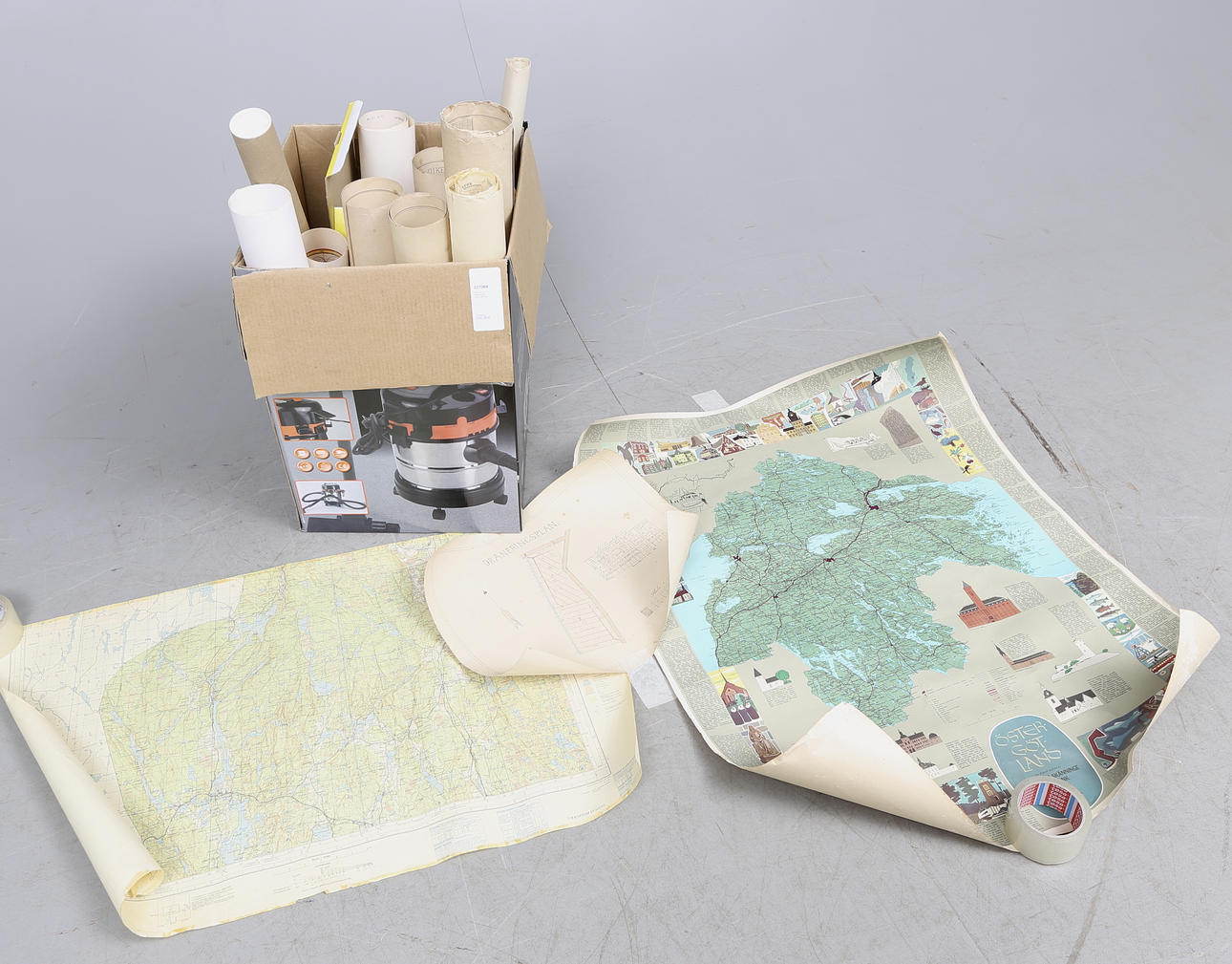 KARTOR och RITNINGAR, 1800-1900-tal.