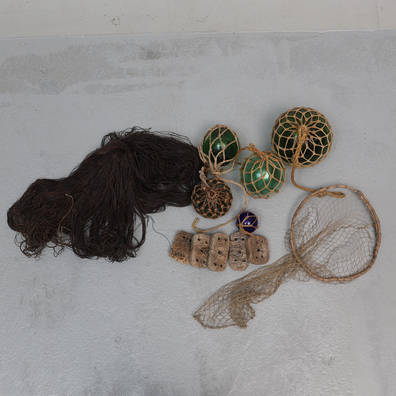 FLÖTEN & NÄT, 12 delar, glas, kork & rep.