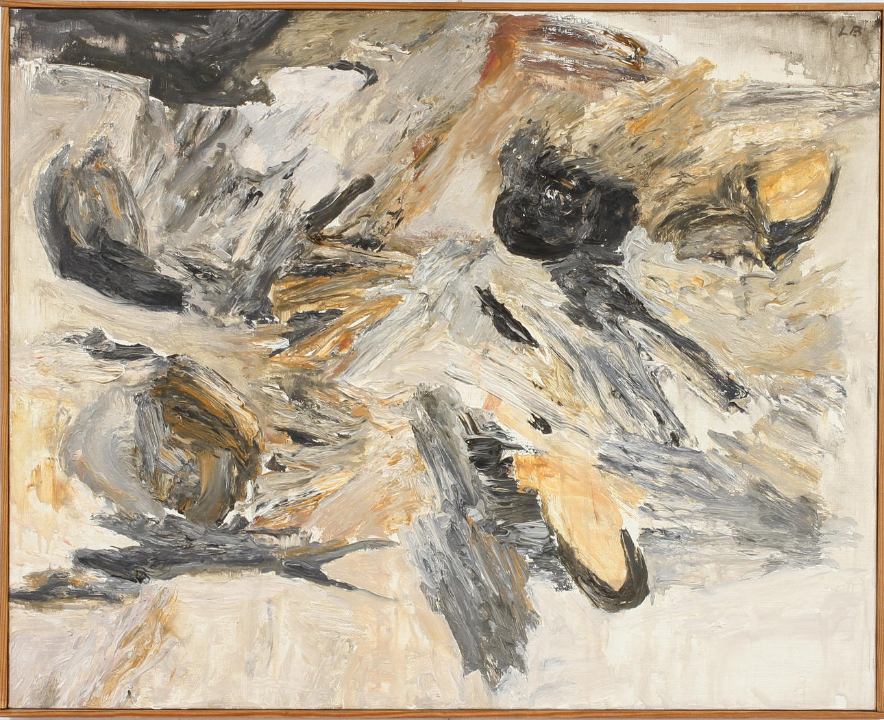 LARS BÖRJESSON. Komposition, olja på duk, signerad LB.