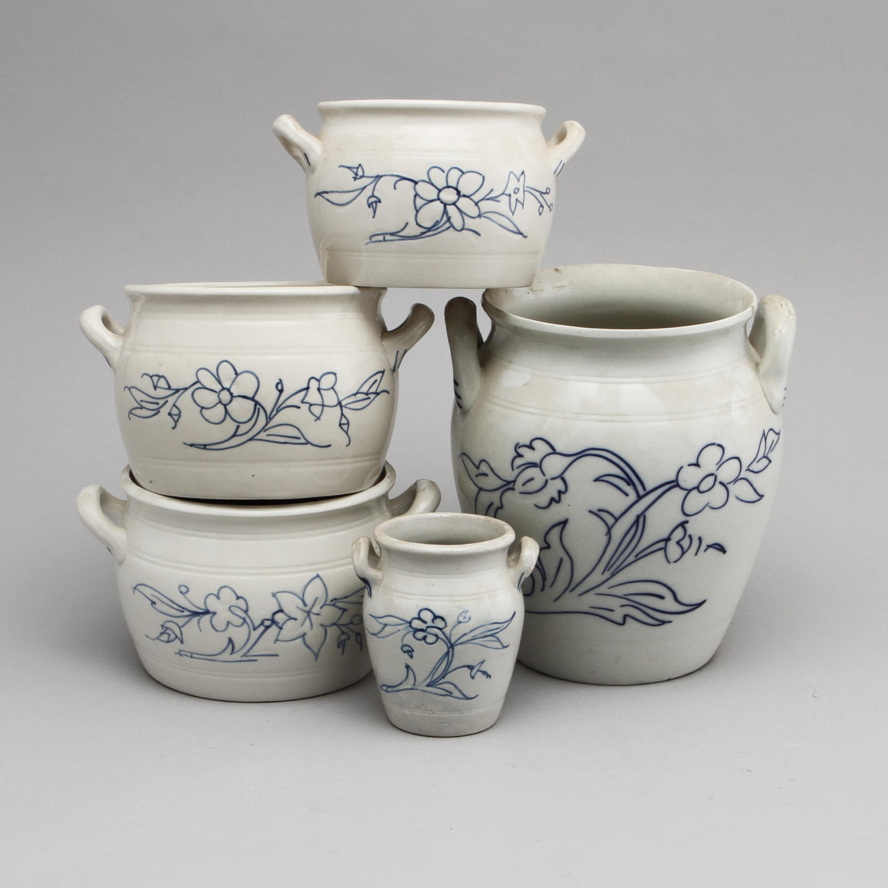 SYLTKRUKOR, 5 delar, 4 st Rörstrand, 1 st Göteborg..