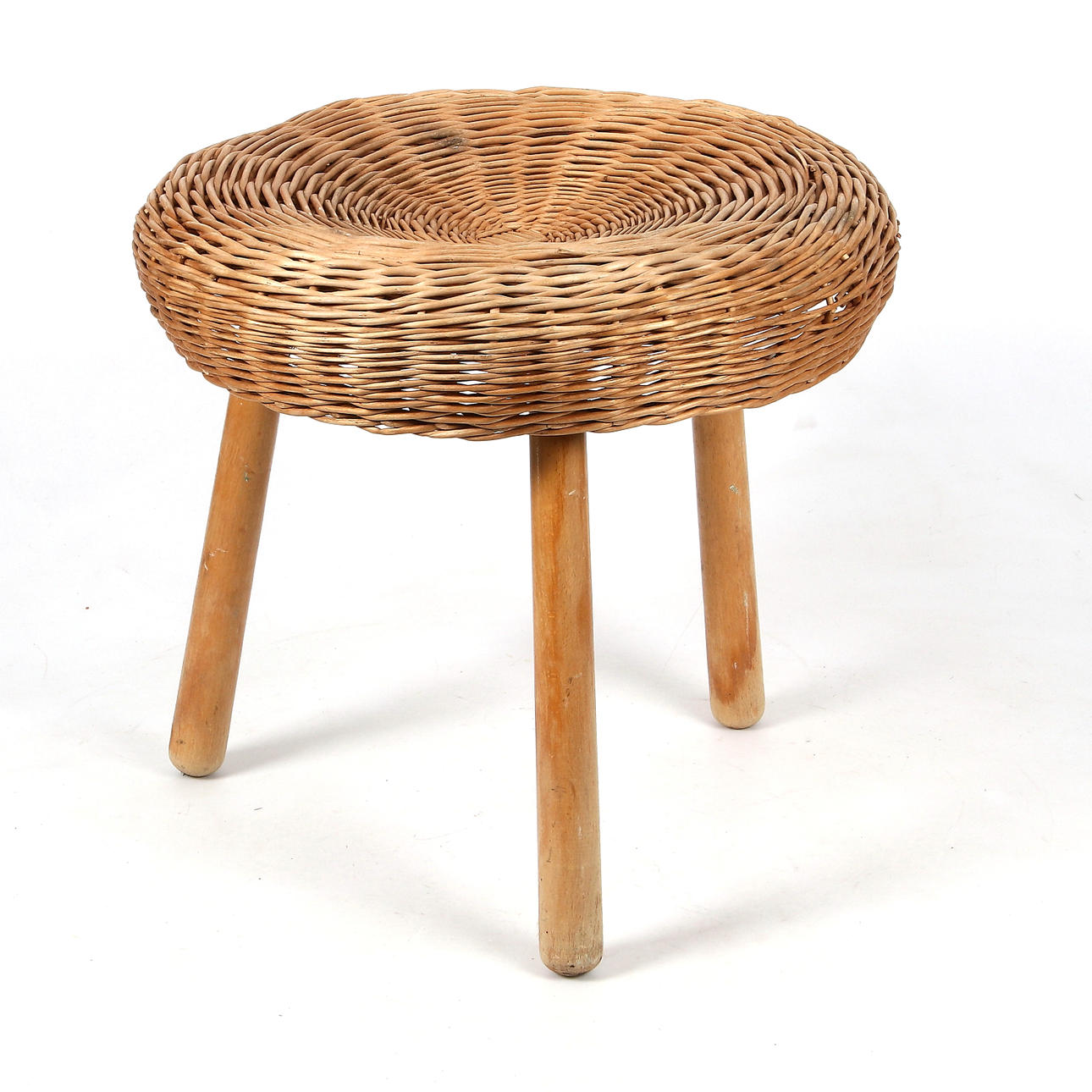 Taburete, madera/ratán, 1900.