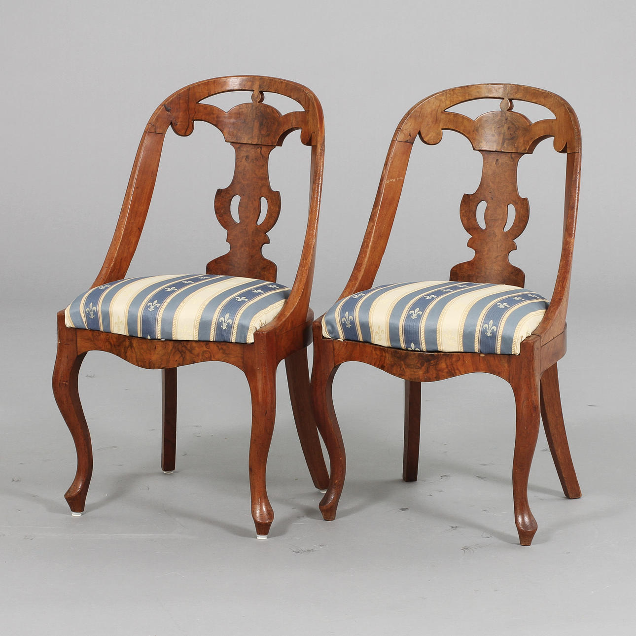 GÖTEBORGSSTOLAR, ett par, nyrokoko, Lindome, 1800-tal.