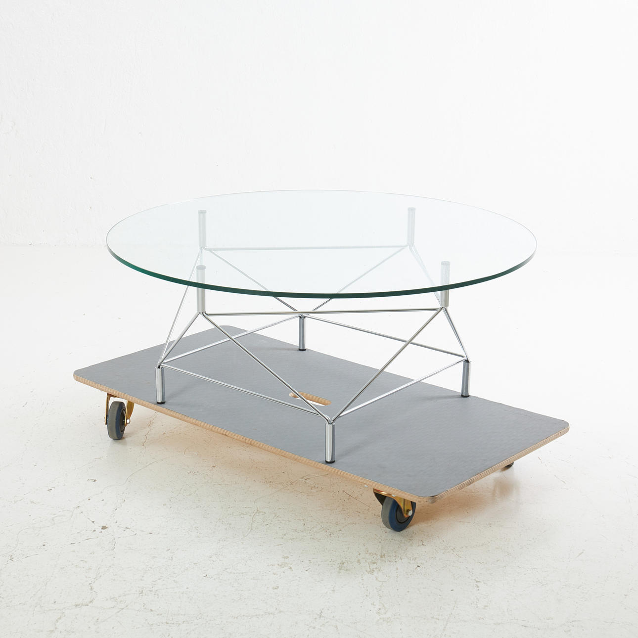 ANDREAS HANSEN. Sofabord "Spider", glas, metal, Eilersen.