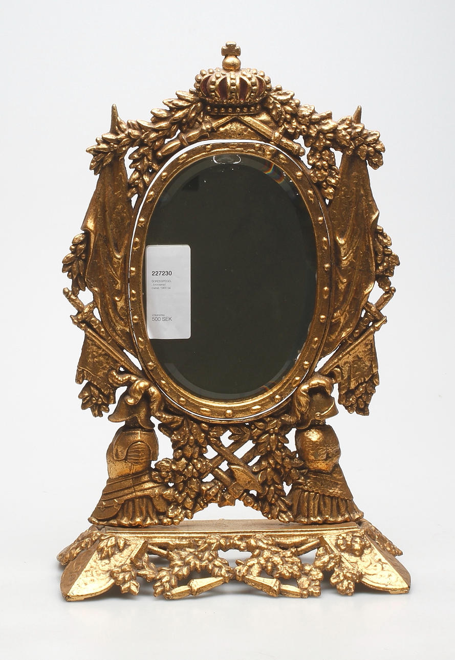 BORDSPEJL, bronzemetal, 20. århundrede.