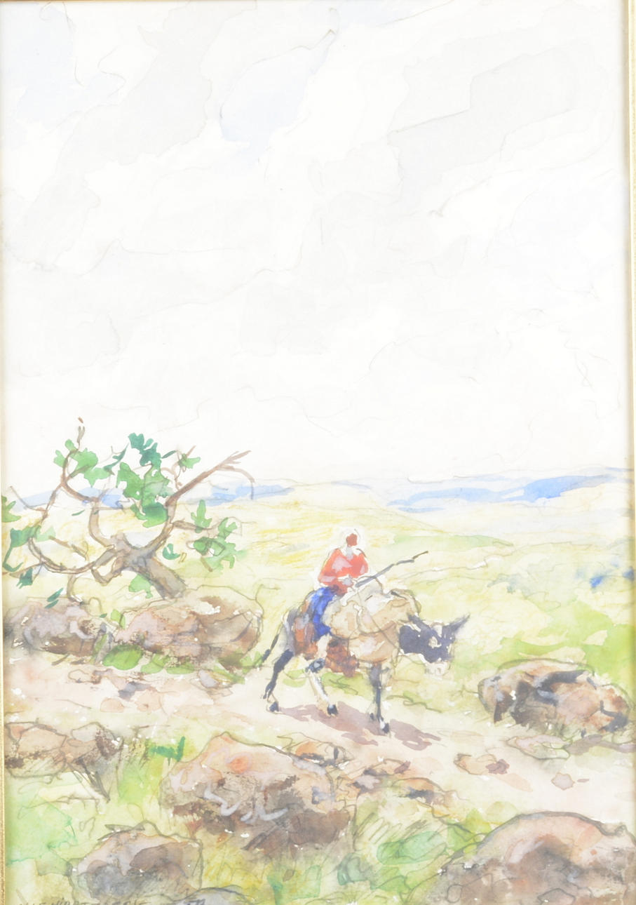 OLLE HJORTSBERG. Akvarell.