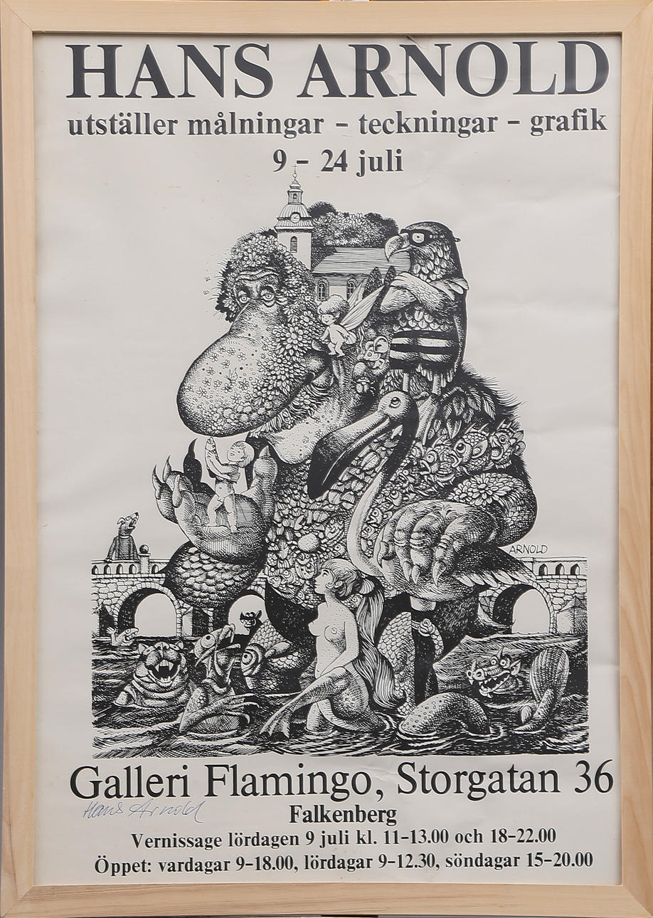 HANS ARNOLD. POSTER with original autograph, 1900s.