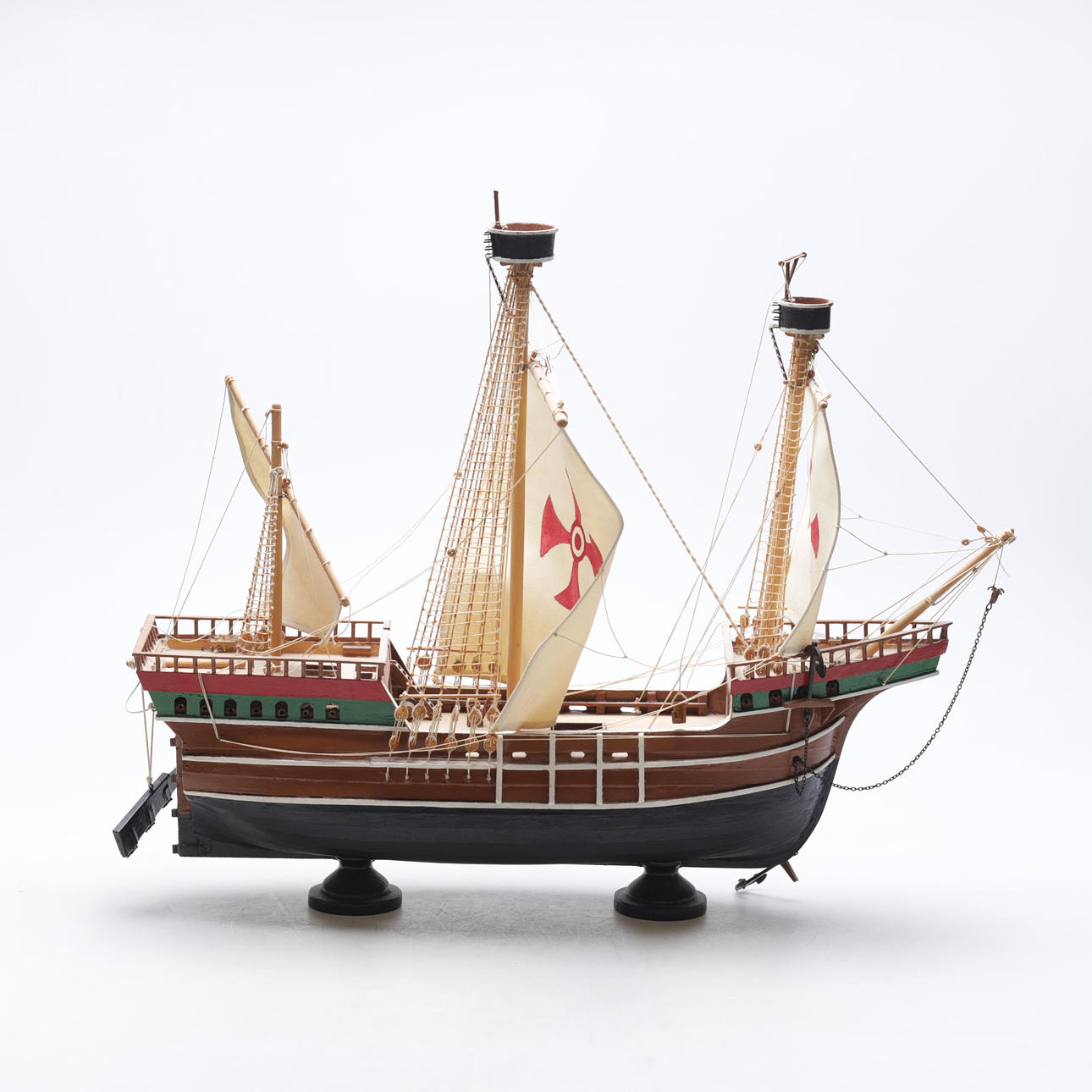 MODEL BOAT, carrack, wood, 1900s.