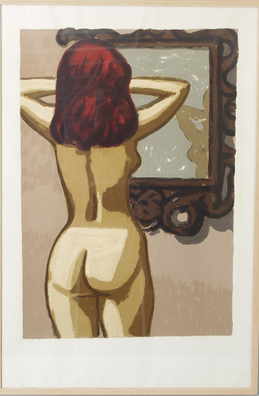 LARS NORRMAN. Marika ur serien Svenska brudar, färglitografi, signerad.