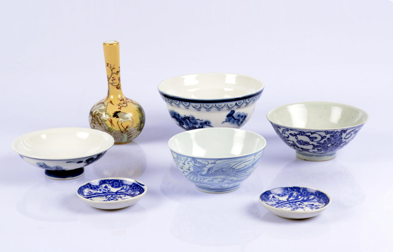 PARTI KINESISKT PORSLIN, 7 delar.