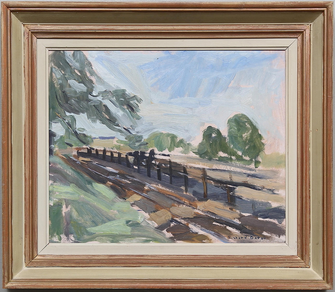 RICHARD ÖSTER. Olja på pannå, signerad.