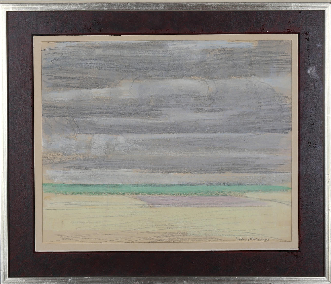 JOHAN JOHANSSON. Komposition. Pastell. Signerad Joh. Johansson.