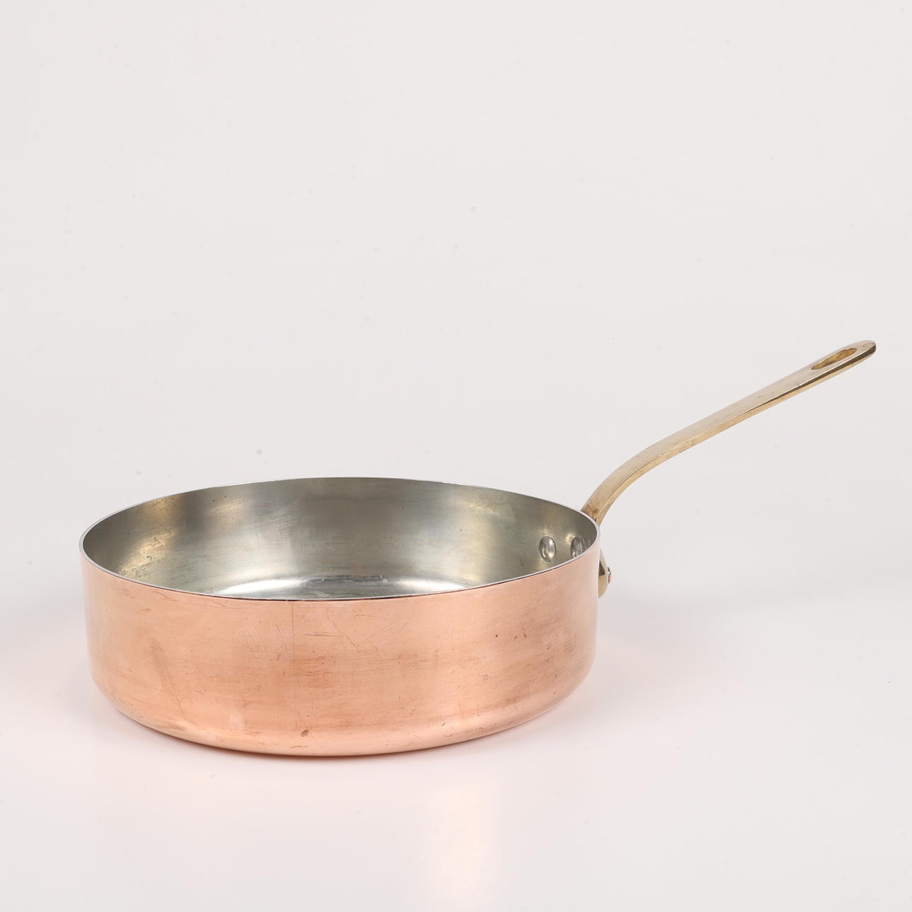 Sauté pan, copper/brass, France.
