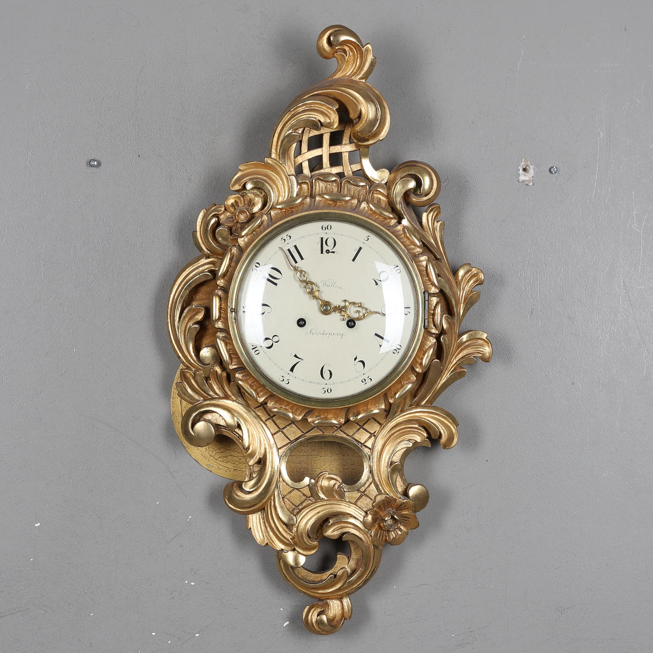 VÄGGUR, rokokostil, Erik Wallin, Norrköping.