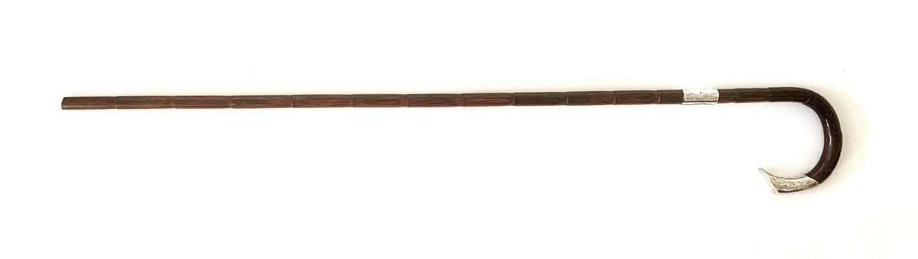 BASTÓN MADERA PERDIZ CORONADO PLATA.