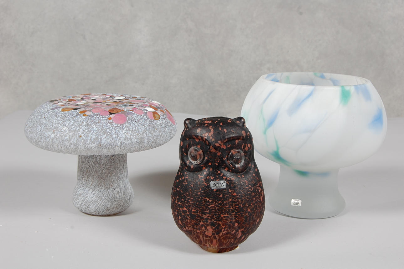 MONIKA BACKSTRÖM, konstglas, 3 delar.