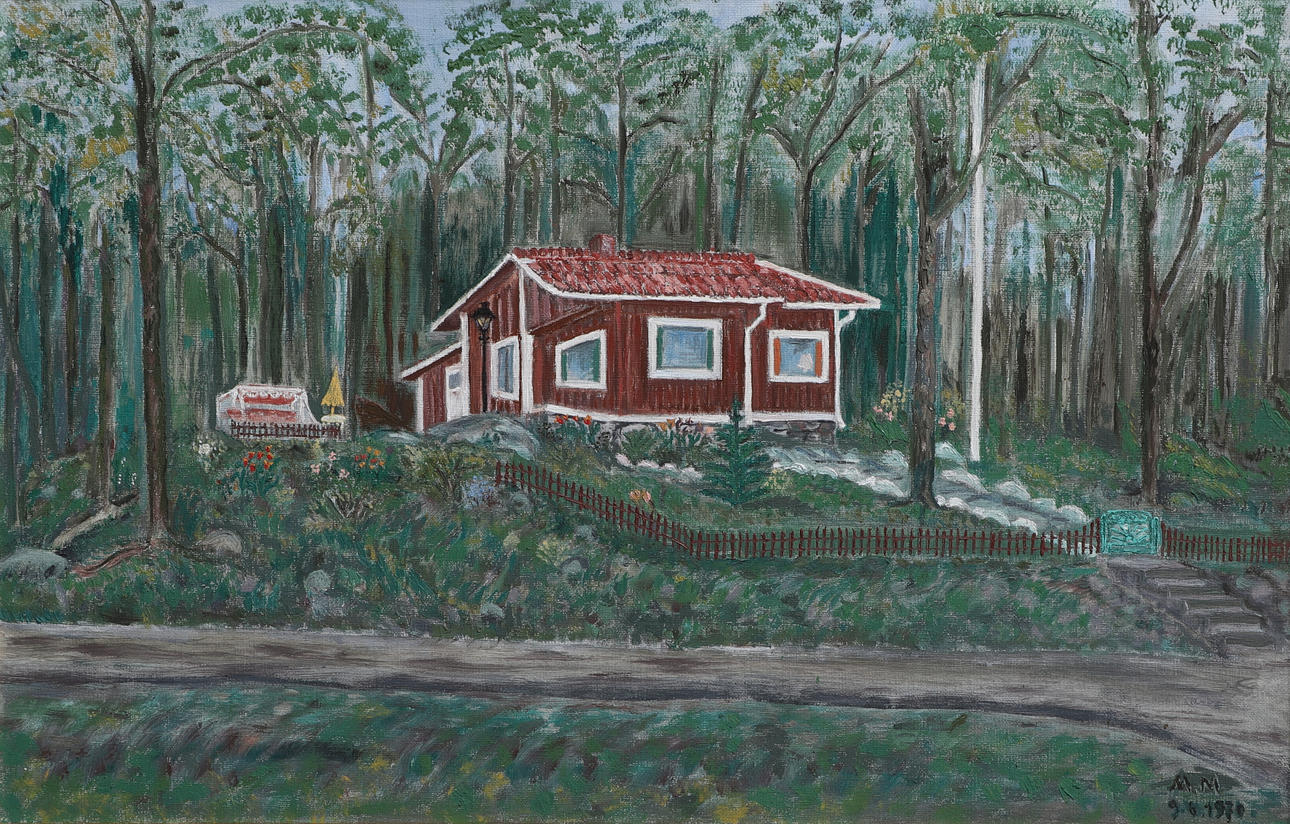 OIDENTIFIERAD KONSTNÄR. oil on canvas, "Tegelbruksviken, Karlshamn", signed MM.
