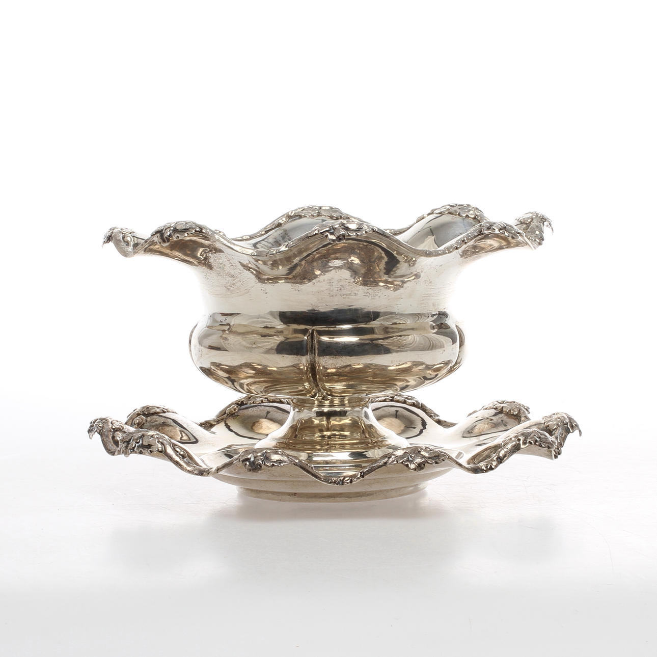 SKÅL med FAT, silver, Sverige, 1865.